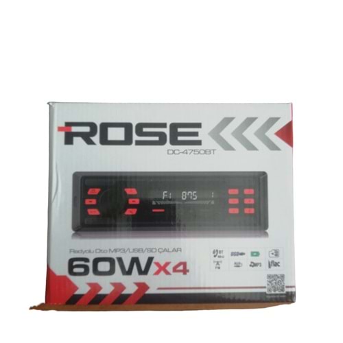 ROSE DC4750BT 4X60W AUX/BT/USB/ OTO TEYP